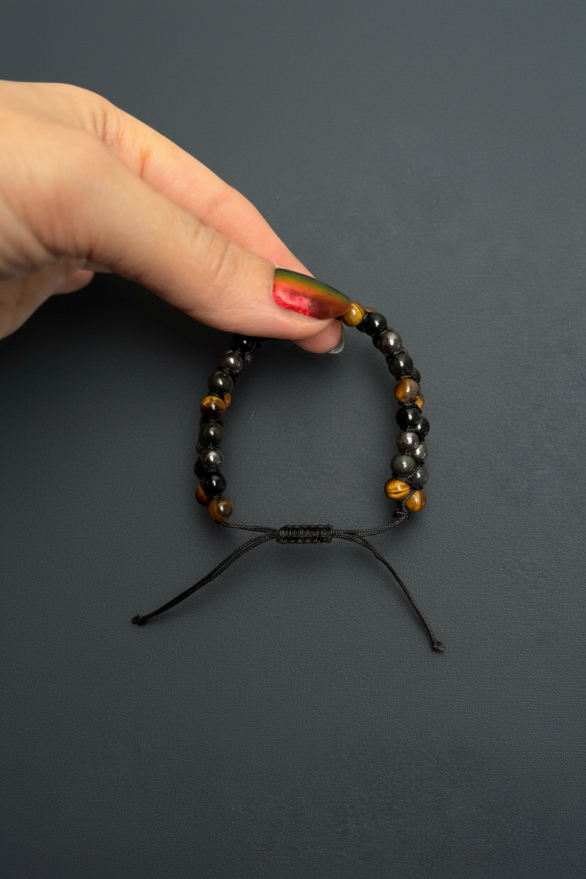 Hämatit Obsidian Tigerauge – gehalten