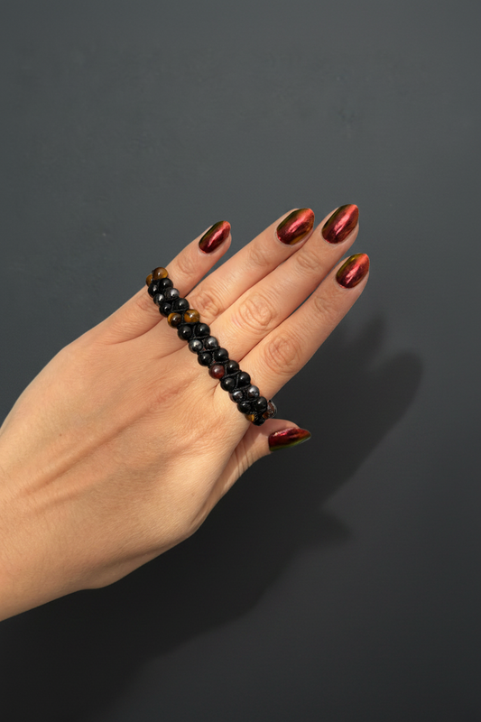 Hämatit Obsidian Tigerauge – Hand