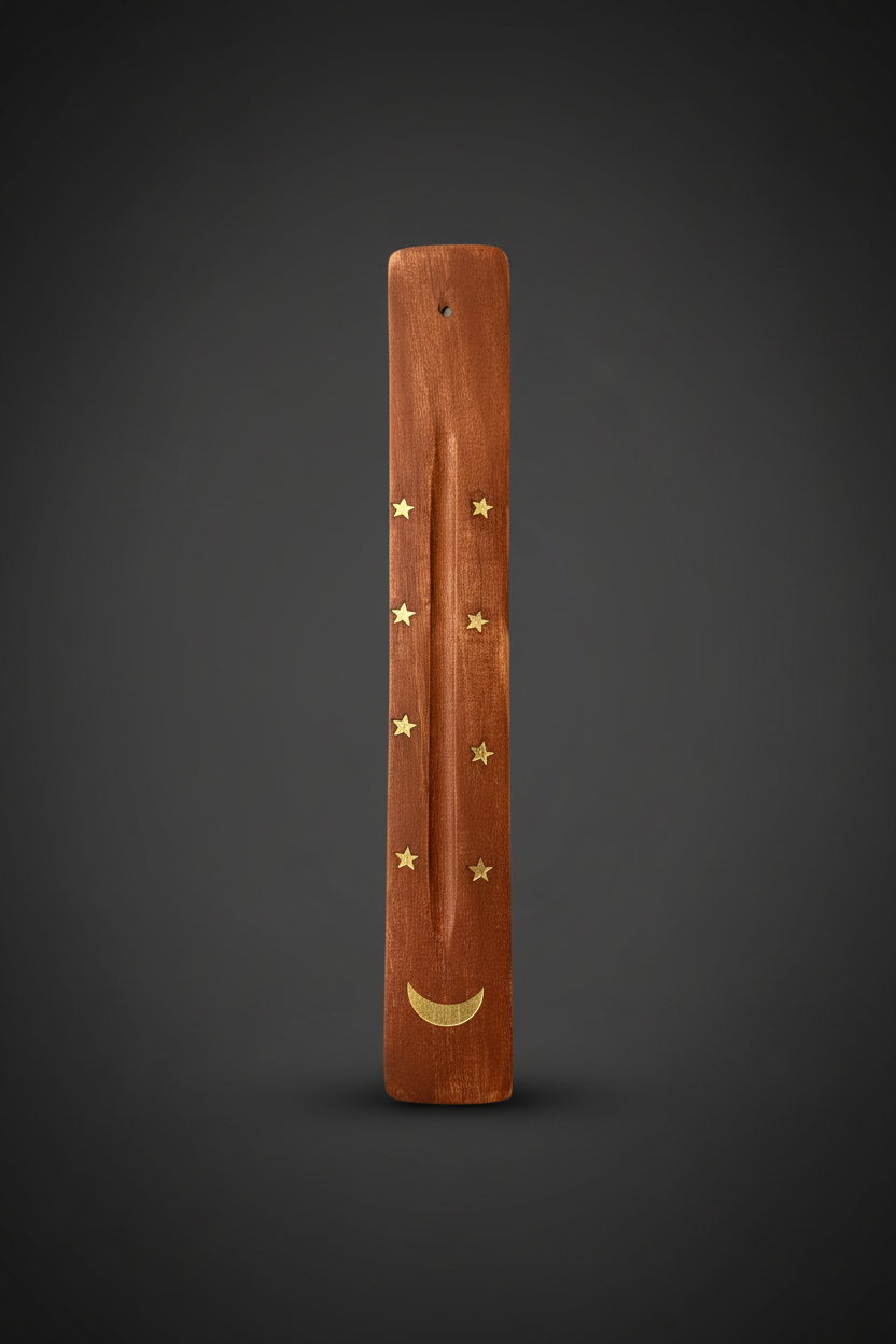 Holzhalter Mond hochkant