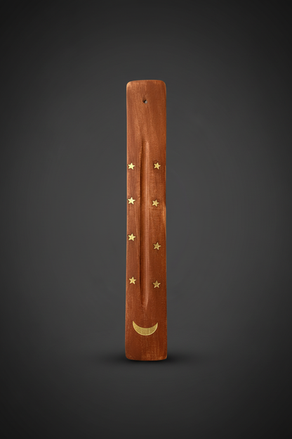 Holzhalter Mond hochkant