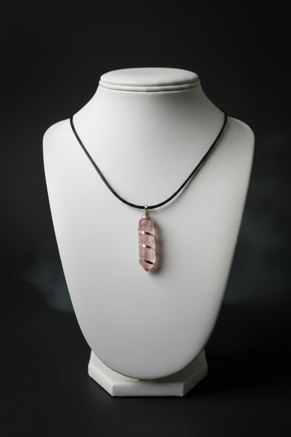 Rosenquarz Spitzen Kette – Büste