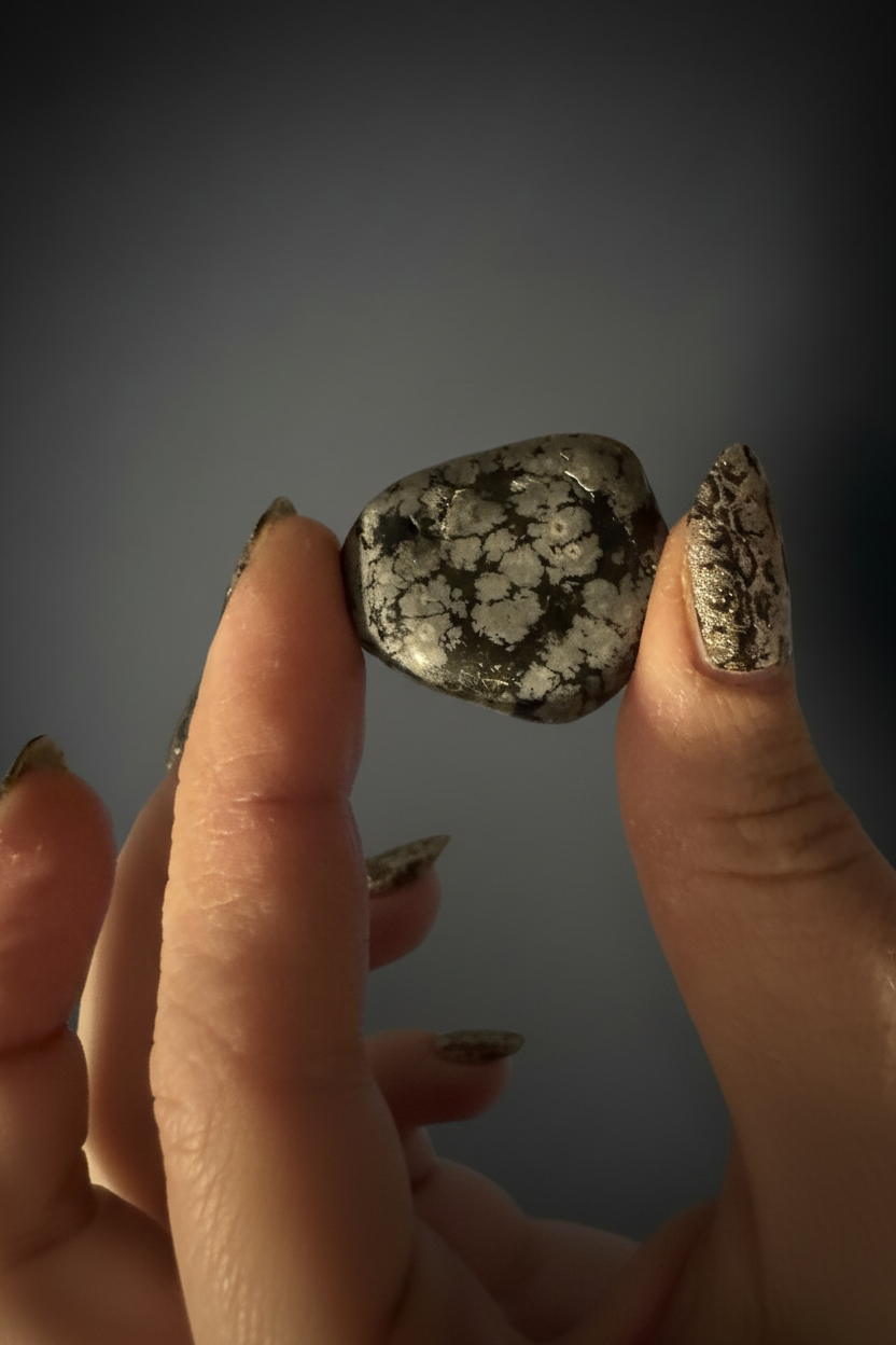 Schneeflocken Obsidian - näher