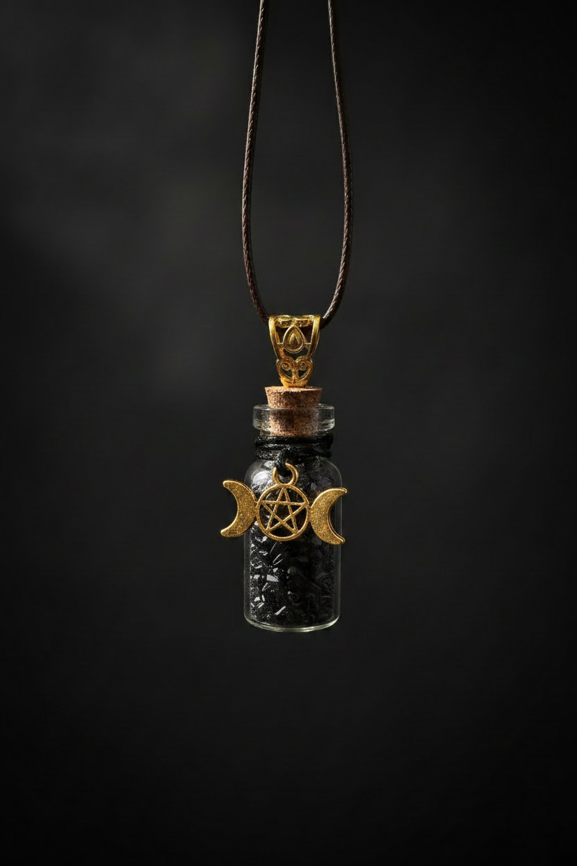 Schwarze Kristallflasche angepasst