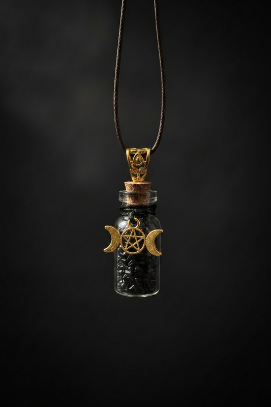 Schwarze Kristallflasche angepasst