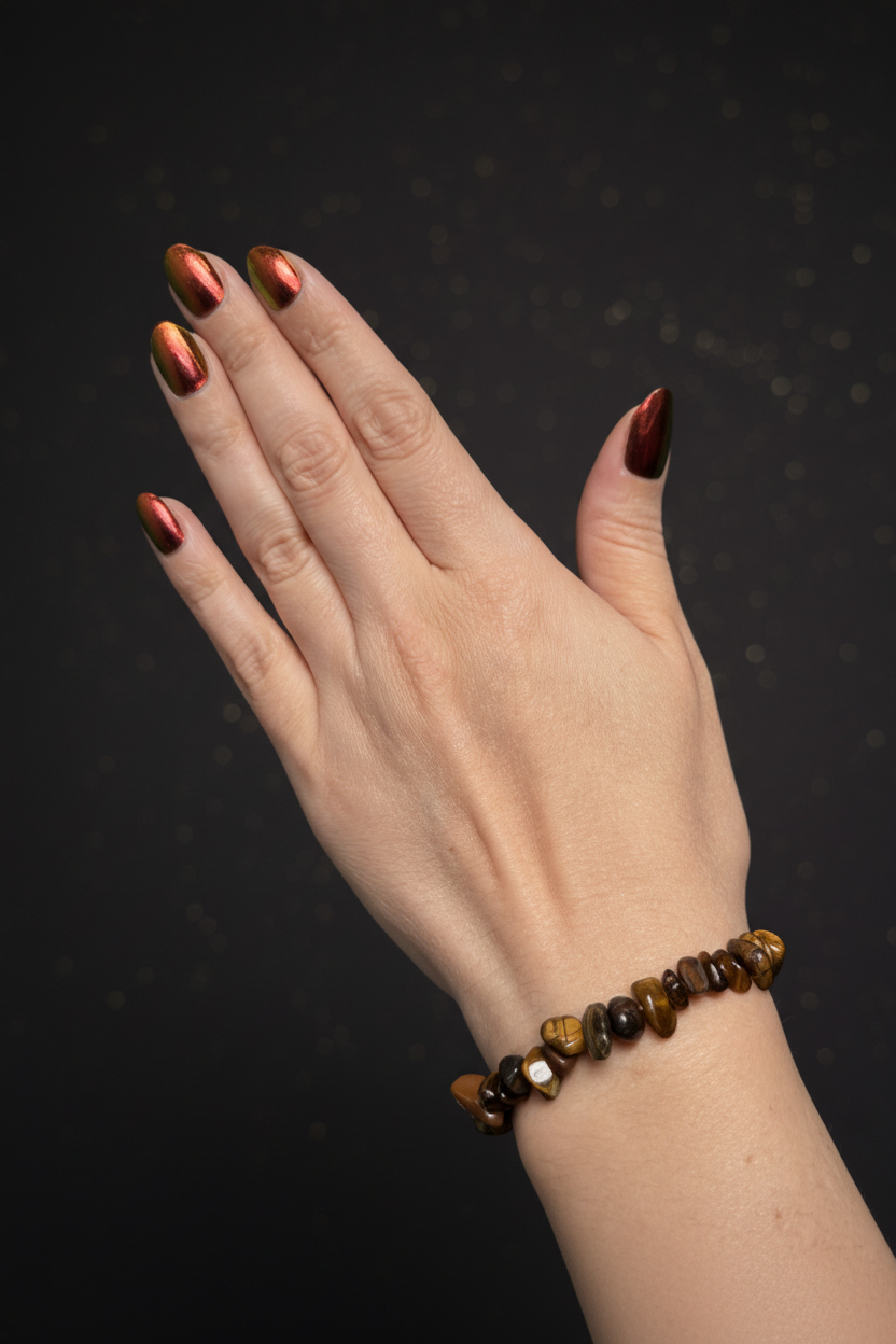 Tigerauge Armband – dunkler Hintergrund